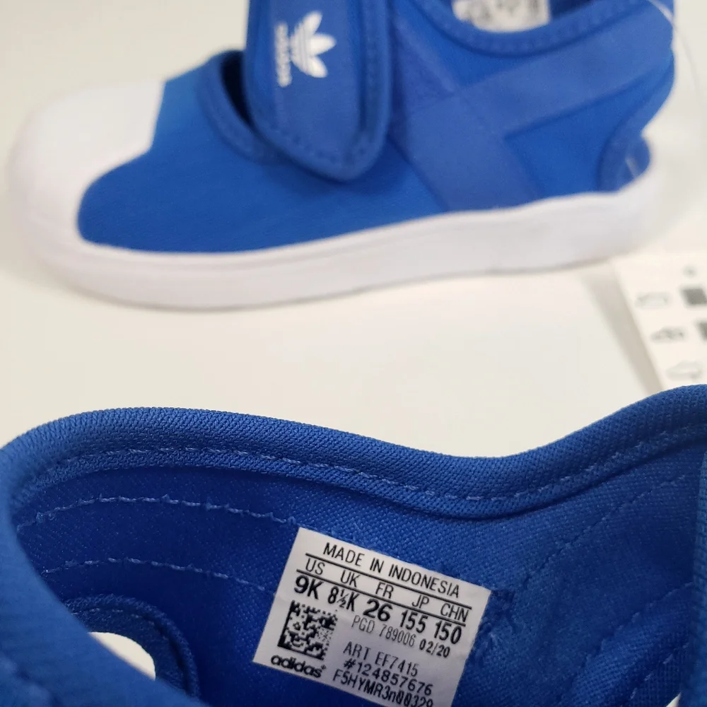 9K Adidas Originals Superstar 360 Blue White Sandals Toddler Size 9K